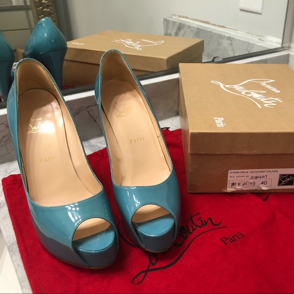 Christian Louboutin Hyper Prive 120 Patent Blue